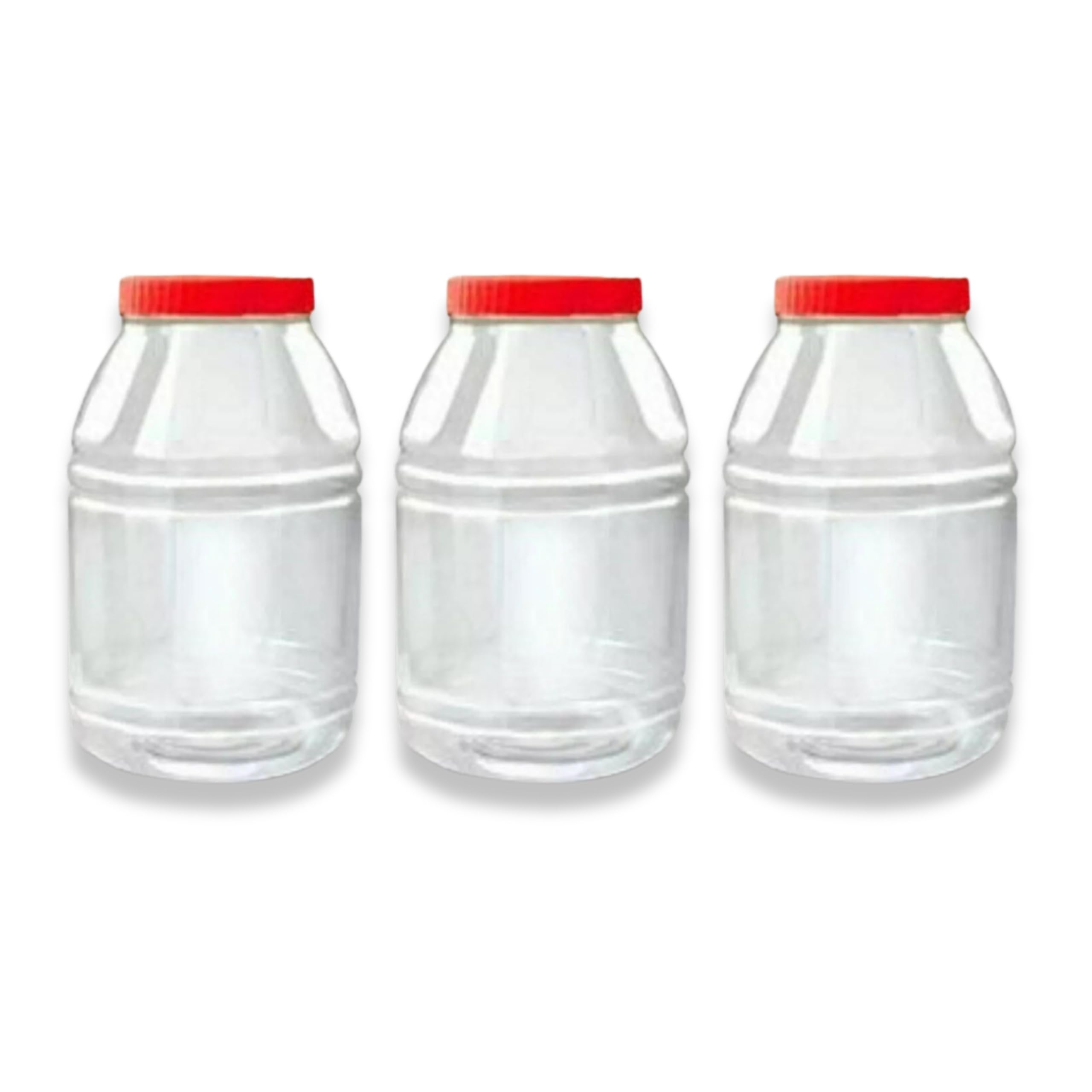 QUANTA Plastic Jars with Lids – Clear Storage Containers – Airtight, Stackable, BPA-Free Container Jar for Spices, Sweets, Crafts, Dog Treats – Reusable & Durable (3, Clear/Transparent, 5000ml)