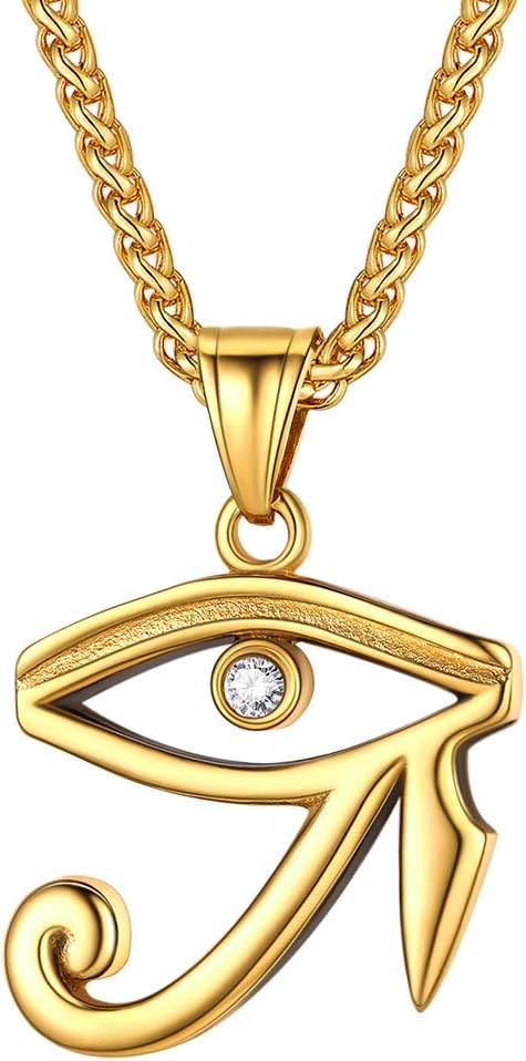 SuplightSuplight 925 Sterling Silver/Stiainless Steel Eye of Horus, Key of Life Ankh Cross, Snake Cross, Anubis God of Death Necklace Ancient Egyptian Pendant Necklace for Men Women Jewelry (with Gift Box)
