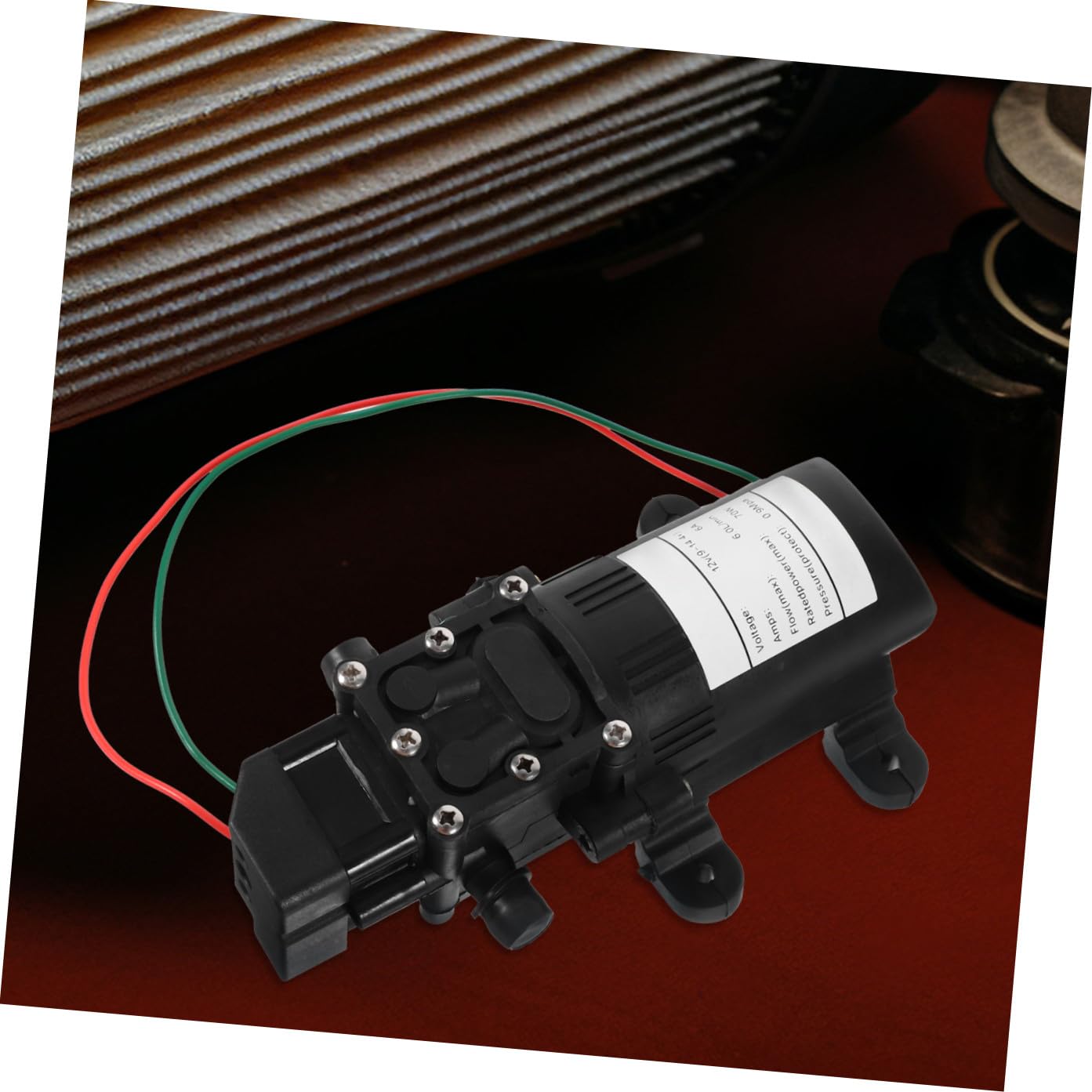 Bomba de Agua de Diafragma Eléctrica 12v 70w Flujo Grande Fácil de Instalar Color Negro para Filtración y Distribución