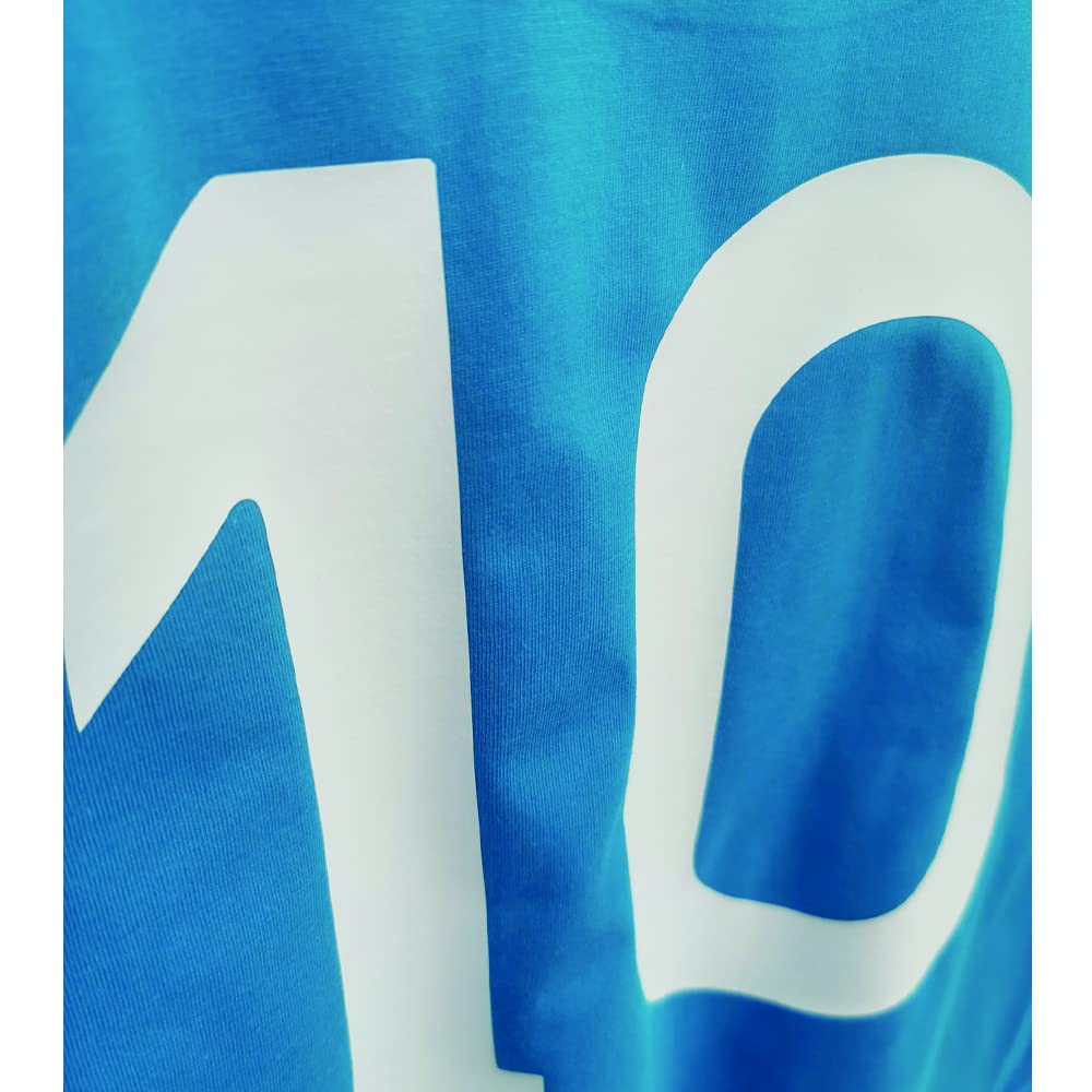T Shirt Maglietta Buitoni Napoli 87/88 Scudetto Replica Rivisitazione Ricordo Uomo 100% Cotone Azzurra Bianca Nera