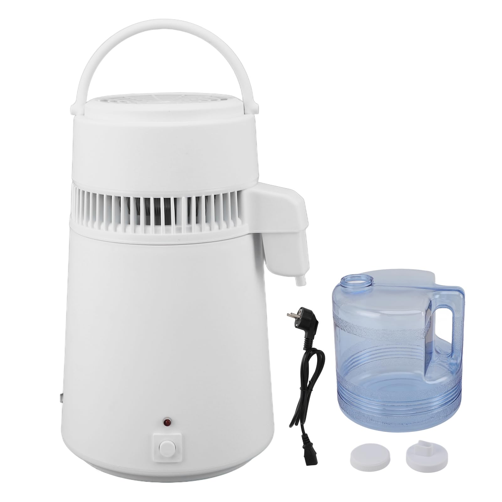 Fdit Destilador de Agua 4L 750W, Máquina de Agua Destilada de Encimera con Interior de Acero Inoxidable y Protección contra Sobretemperatura para Hogar, Oficina, Laboratorio, Viaje (Enchufe europeo