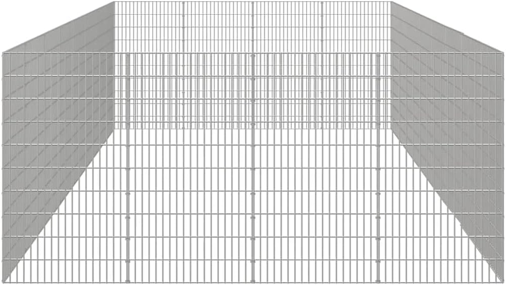 SKM Animal Enclosure Silver Galvanized Iron 24-Panel Enclosure,Silver (Weight 16.87KG)