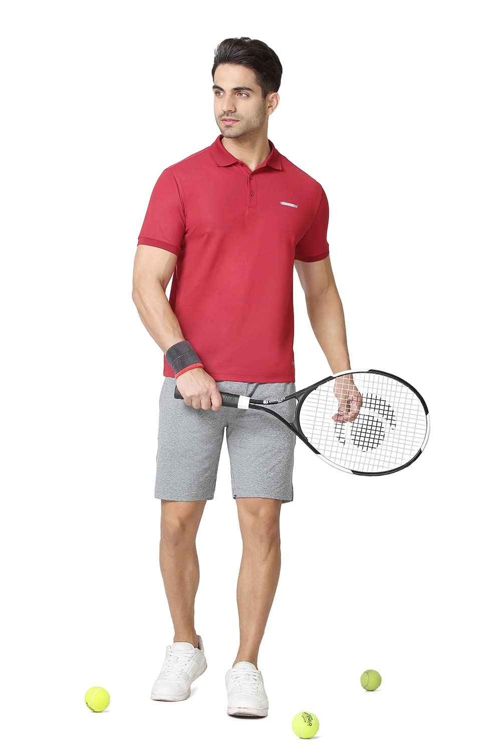 Van HeusenMen's Polyester Regular Fit Polo T-Shirt