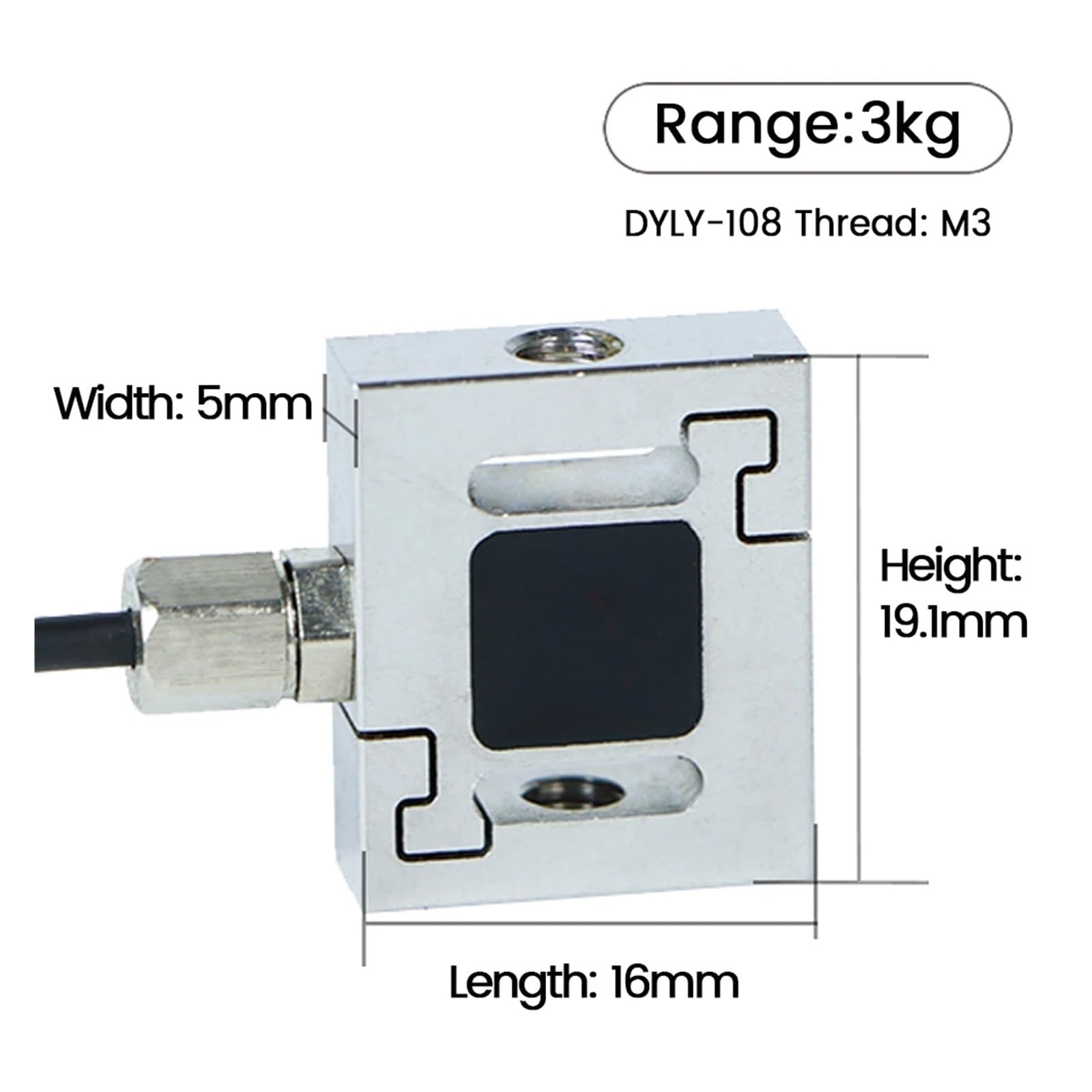 Load Cell ABidirectional Tensile Force Sensor S-type Force Measuring Load Cells For Robot DYLY-108 High Accuracy(0-3KG)