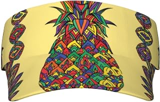 XIXIAN Rainbow Pineapple Printed Adult Sunscreen Visor Cap Lightweight and Breathable Adult Sun Visor Empty top hat Versatile Outdoor hat