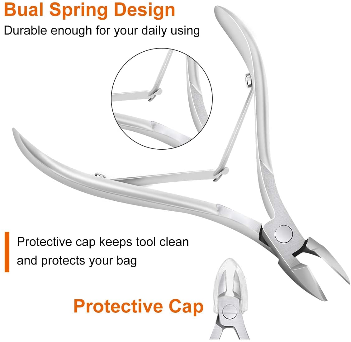 COSLUXE Cuticle Nippers Cuticle Scissors Trimmer & Remover - Stainless Steel | Extremely Sharp | Best Hand Care Professional Manicure Tool 2