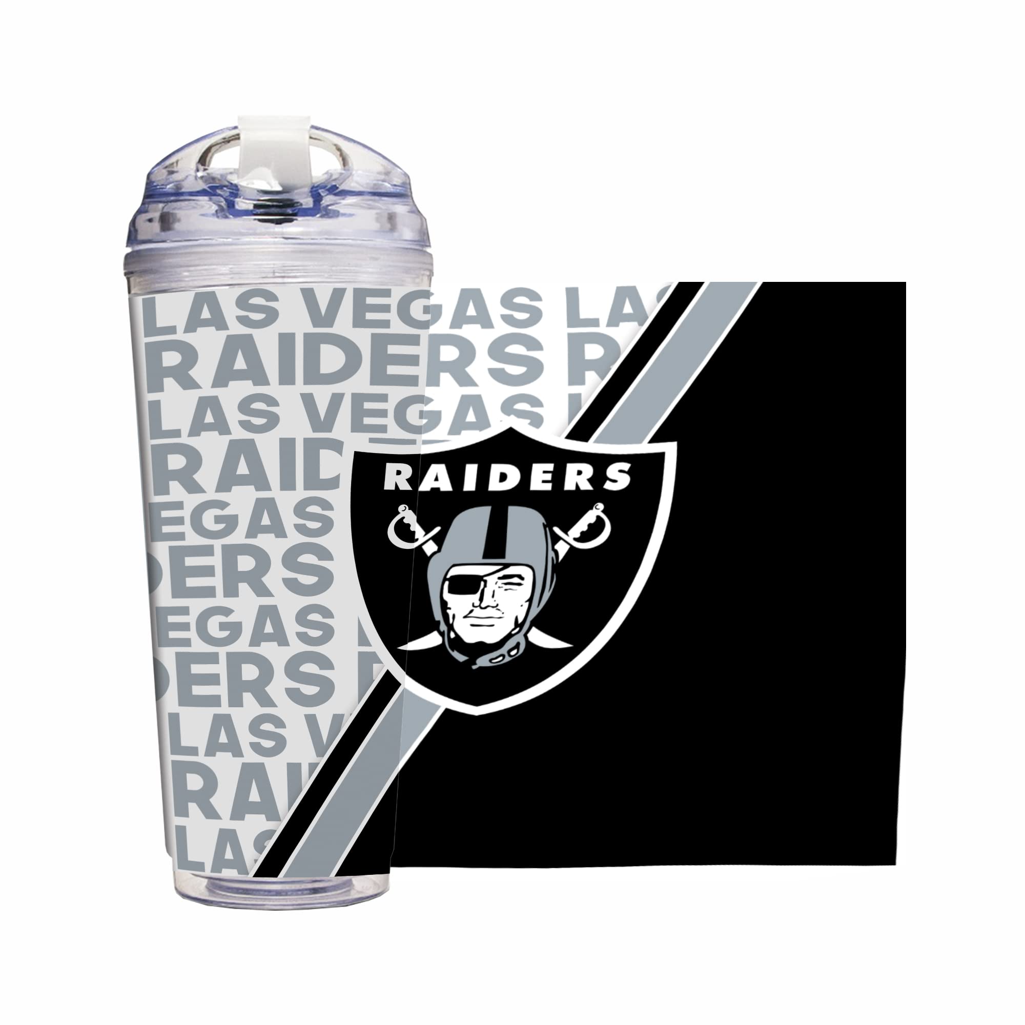 Rico IndustriesNFL Football 24oz Acrylic Tumbler with Hinged Lid, Officially Licensed Double Wall Tumbler for NFL Fans