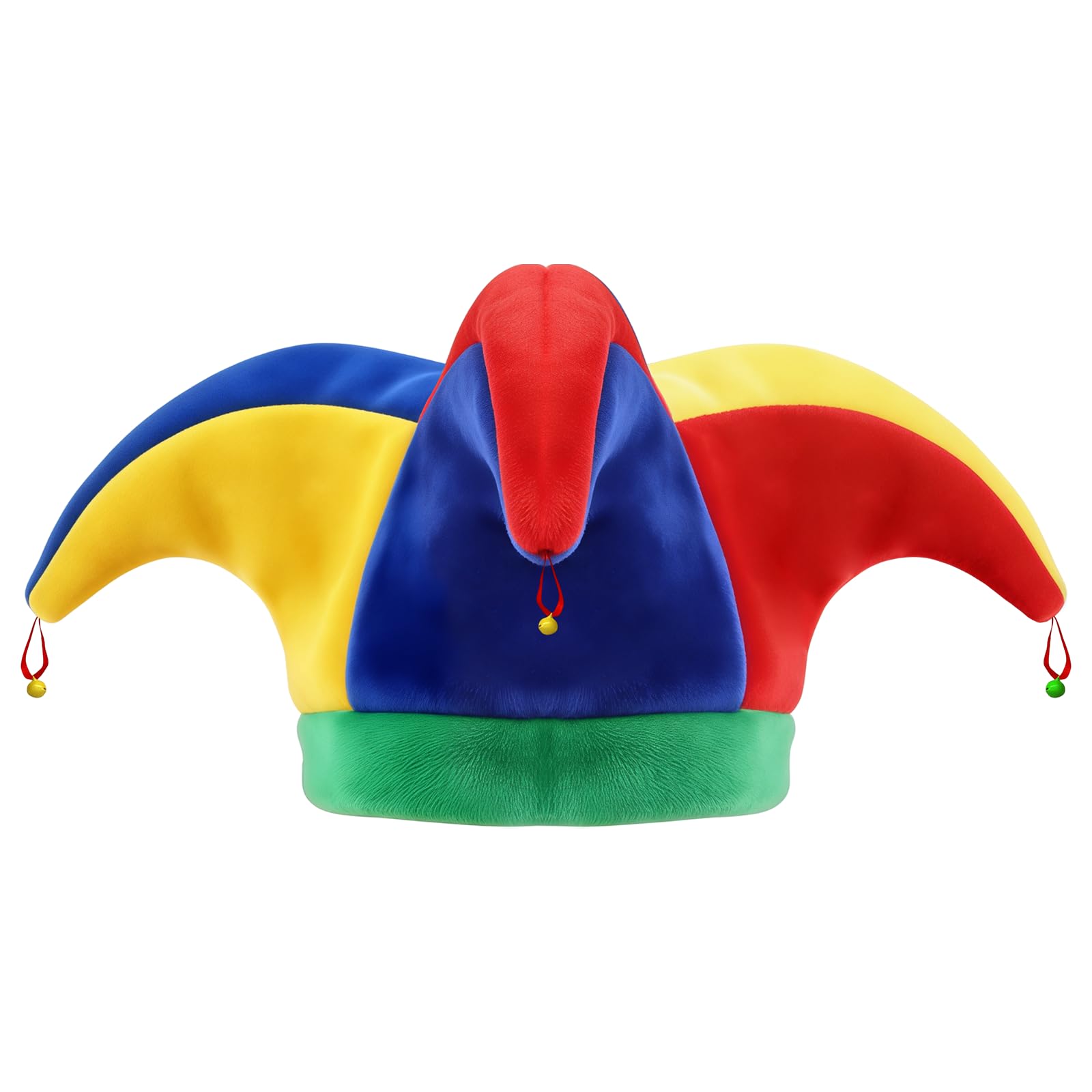 BORFUE Halloween Court Jester Clown Hat,Funny Multicolor Cap Headpiece for Masquerade Mardi Gras Carnival Party Festival Parade Cosplay Accessory
