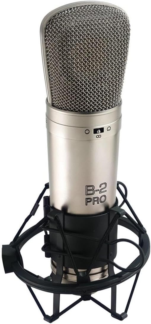 Behringer B-2 PRO Gold-Sputtered Large Dual-Diaphragm Studio Condenser Microphone W Carrying Case, Bundle with, H&A Broadcast Arm with Internal Springs and Integrated 10' XLR Cable