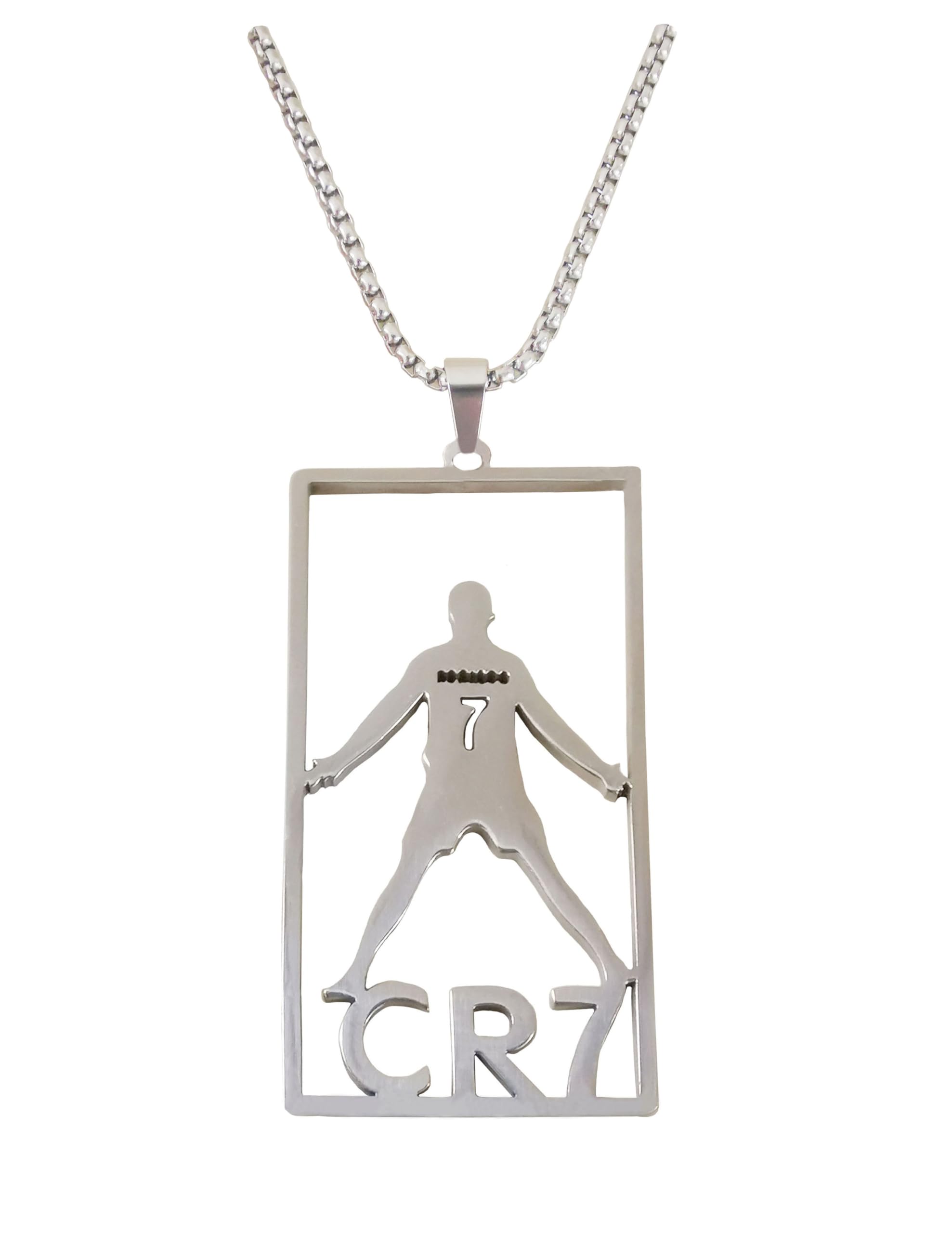 Soccer Number 7 Necklace | 24‘’ Chain No.7 Football Star Necklace for Men Women(Updated)