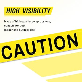 TopSoon Non-Adhesive Yellow Caution Tape 3-Inch by 300-Feet