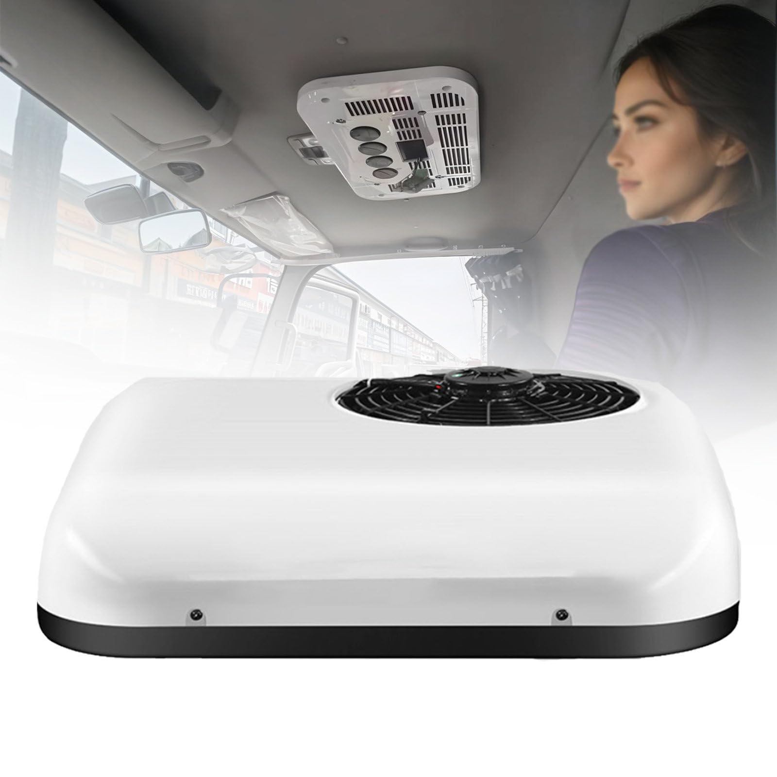 GIZMIT RV Rooftop Air Conditioner, 12V/24V RV Air Conditioner with Dual Inverter Technology for Campers, Motorhomes, Trucks, Ultra-Low Energy Use, with Remote Control 24V