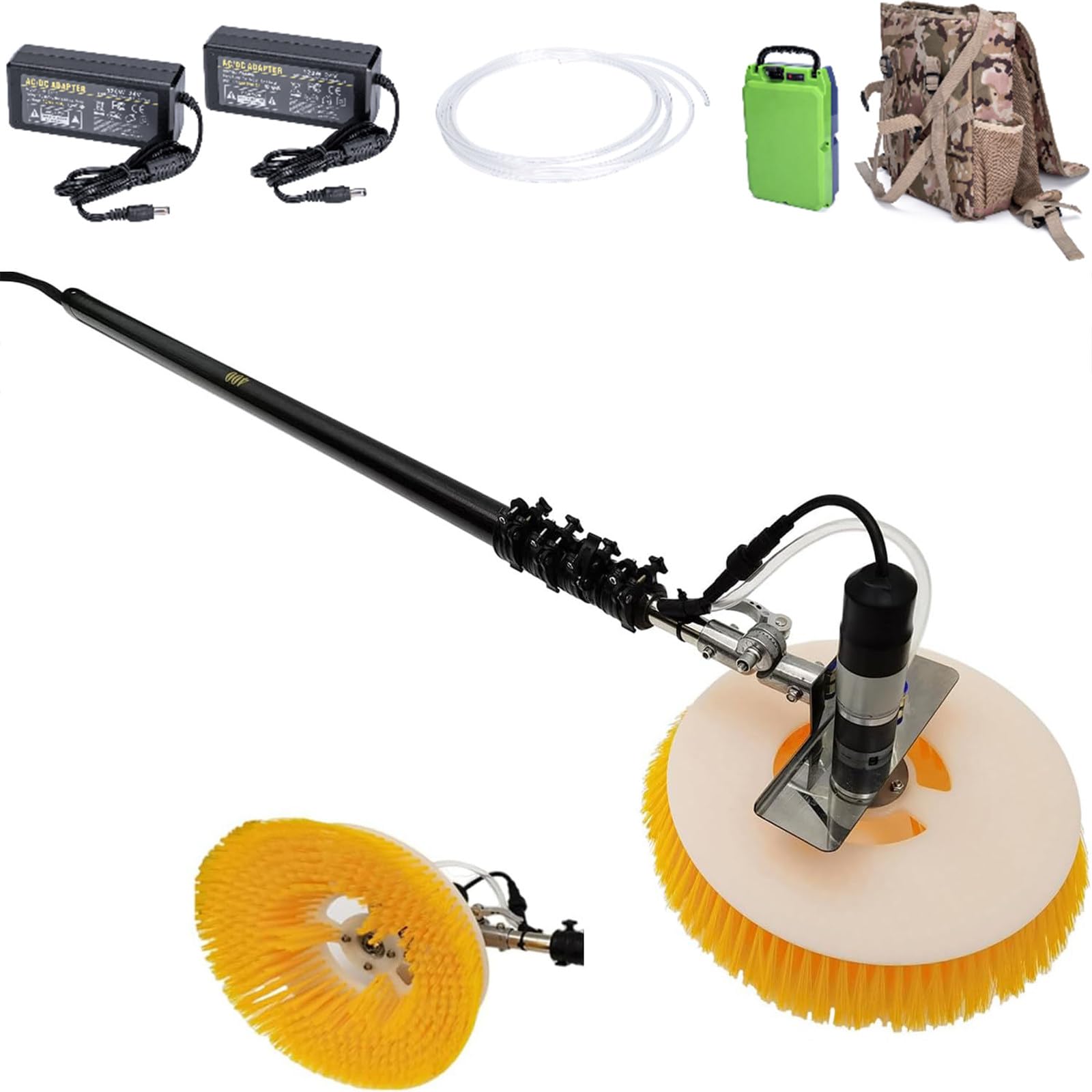 HADECOLL Solar Panel Cleaner Equipment, Telescopic Rod Wash Machine, Electric Water Fed Pole Kit For Pv Panel Cleaning, Solar Cleaner Robot, 7.5M Reach,Gpbb3.5M