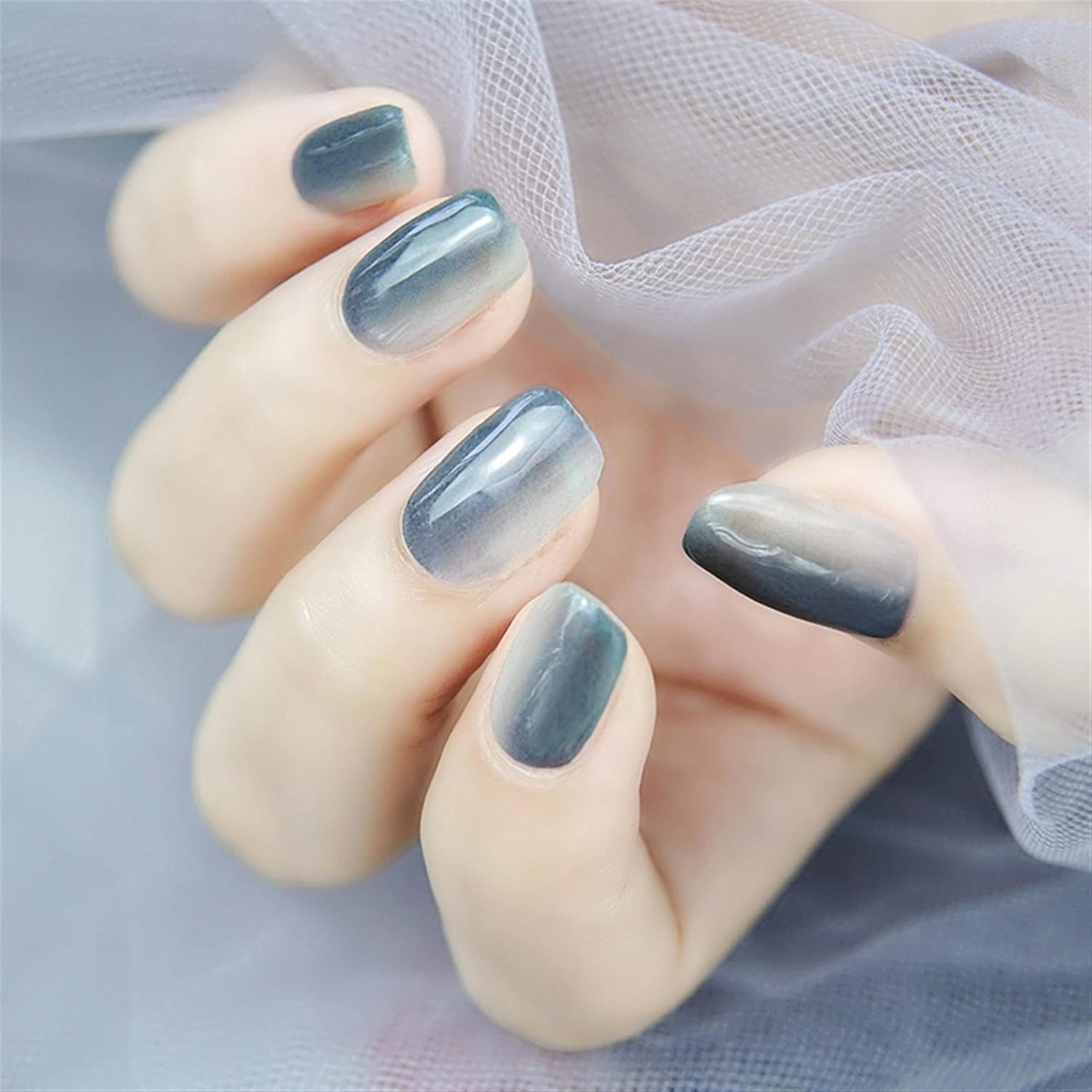 Nail Stickers, Deep Blue Gradient Waterproof and Durable Full-Female Nail Stickers,Creative Stickers, Environmentally Friendly Materials Can Be Given As Gift Graduation Gift (Color : 1): Home & Kitchen