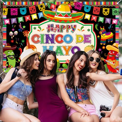 Cinco De Mayo Banner Cinco De Mayo Decorations Cinco De Mayo Backdrop for Photography Mexican Fiesta Banner Cinco De Mayo Indoor Outdoor Party Wall Background Party Supplies by Eaguecros - Image 6