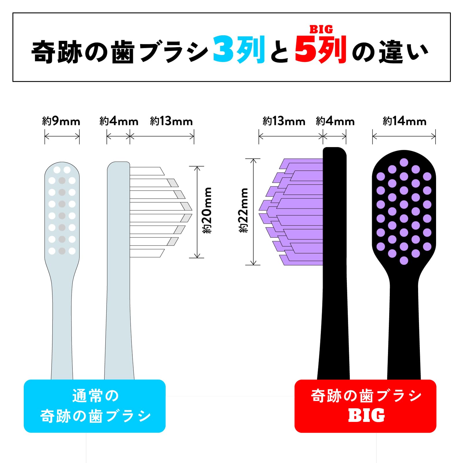 Amazon | 奇跡のオーラルケア 奇跡の歯ブラシBIG 6本セット (各色1本