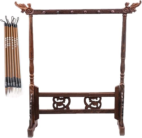 Regalo para el día del padre, soporte de cepillo wengué de 12 pines/soporte de pluma de madera para colgar, caligrafía, palisandro de 12 pines,