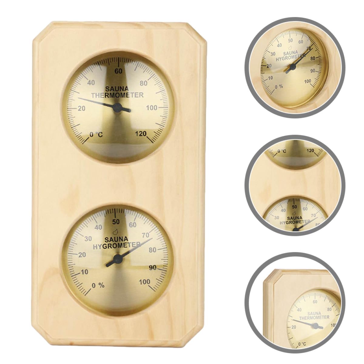 FOMIYES Sauna Hygrometer und Thermometer für Zuhause mit Temperaturbereich 0-120℃ und Feuchtigkeitsmessung bis 100% für Schnelle Praktische Innenraumüberwachung