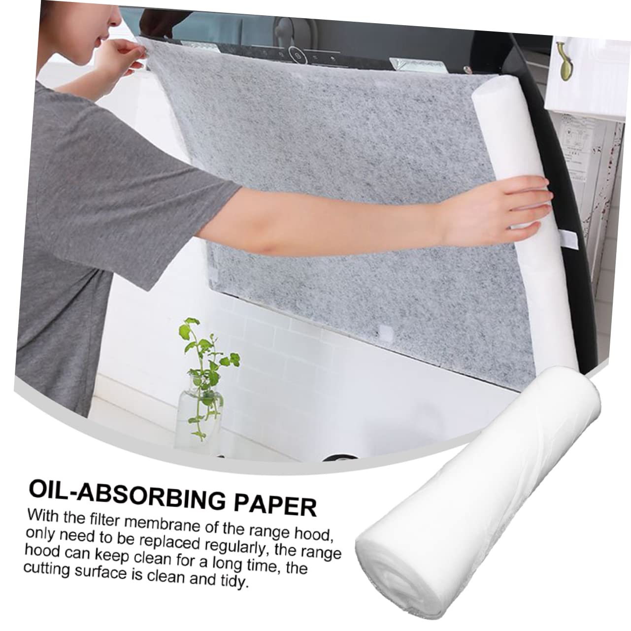 LIFKOME Oil Proof Paper for Kitchen Range Hood 2 Pack Fine Filtration Disposable Design