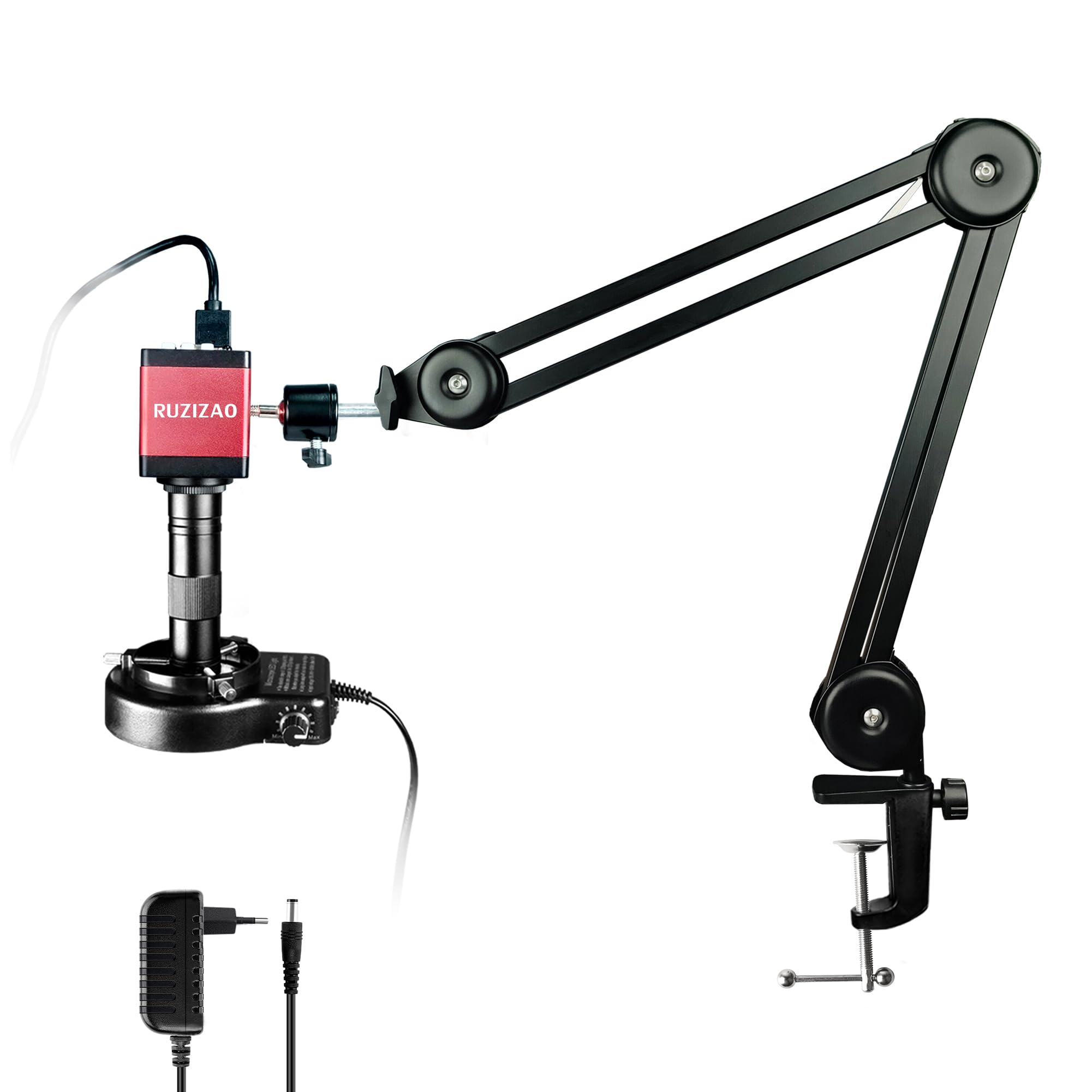 Digital Mikroskop 13MP 1080P HDMI VGA Industrielle Kamera 150X Zoom C-Mount Objektiv LED-Ringlicht Lötmikroskop