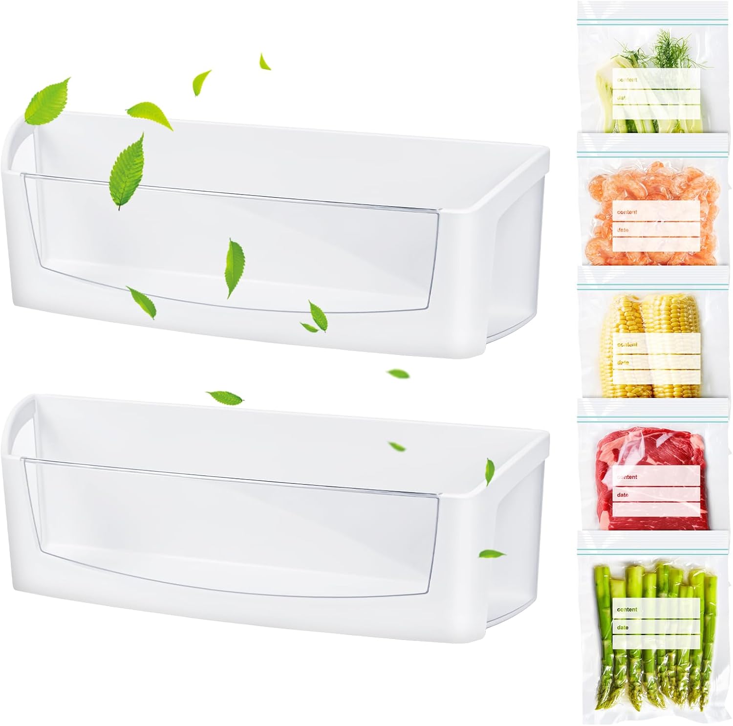 (2 PACK)UPGRADED WPW10212139 W10212139 Refrigerator Door Shelf Bin Replacement Compatible with Whirlpool, Maytag, Amana, KitchenAid Refrigerator Part W10212139N AP6017170 PS11750465 1547748 Left Door