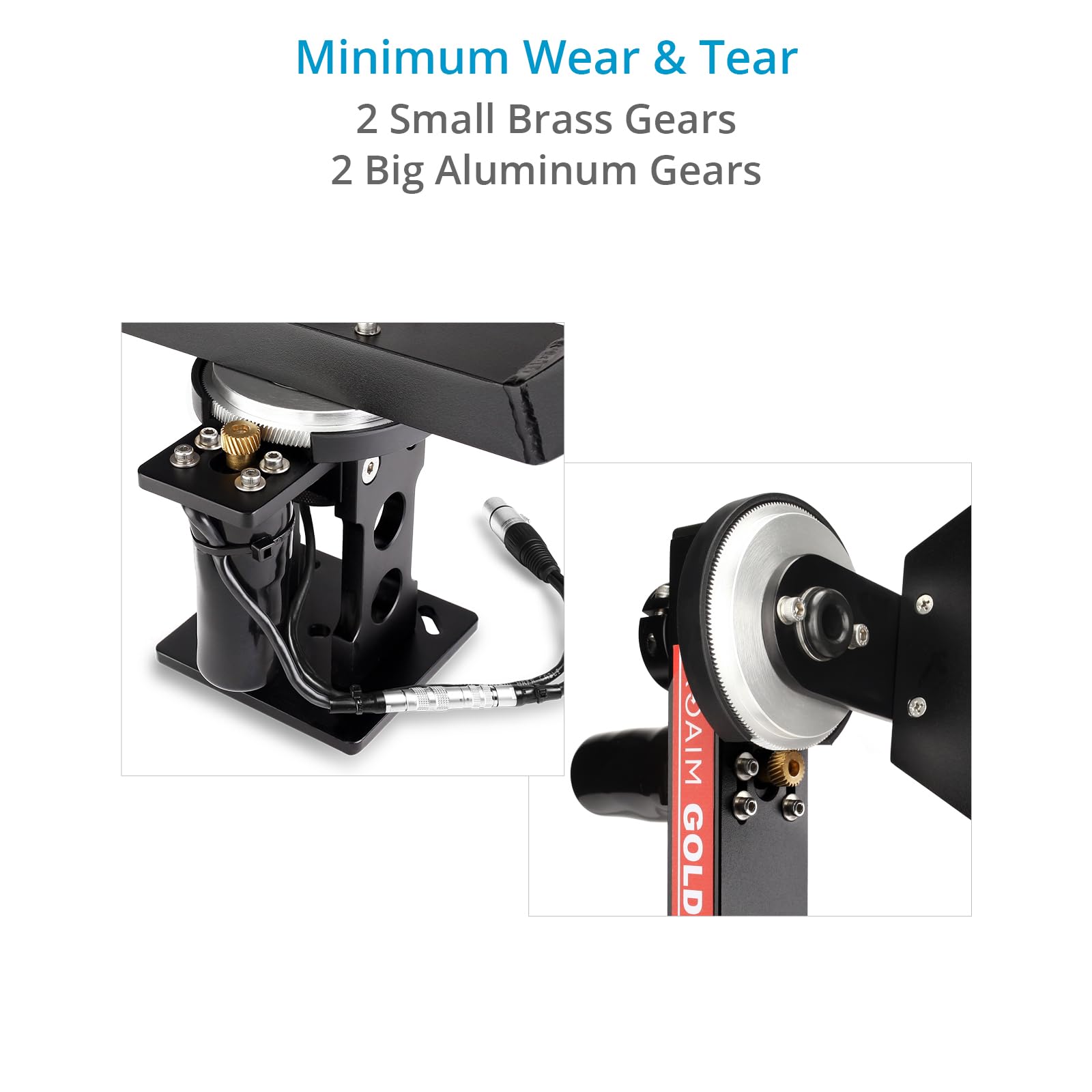 Proaim Gold Cabezal Motorizado Pan Tilt 2 Ejes para Grúas Jib