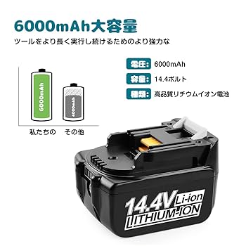 Makita - マキタ バッテリー BL1460B 3個 Amazon.co.jp: Ehomtikk BL1460B マキタ14.4Vバッテリー6.0Ah