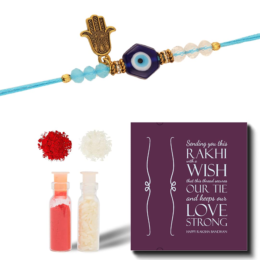 DEVU PARBAT ENTERPRISE Rakshabandhan Special Rakhi Combo For Boys- Designer Rakhi for brother/Bhaiya/Veera with Roli, Chawal & Greeting Card (09) (B096LXYKY7) Amazon Price History, Amazon Price Tracker