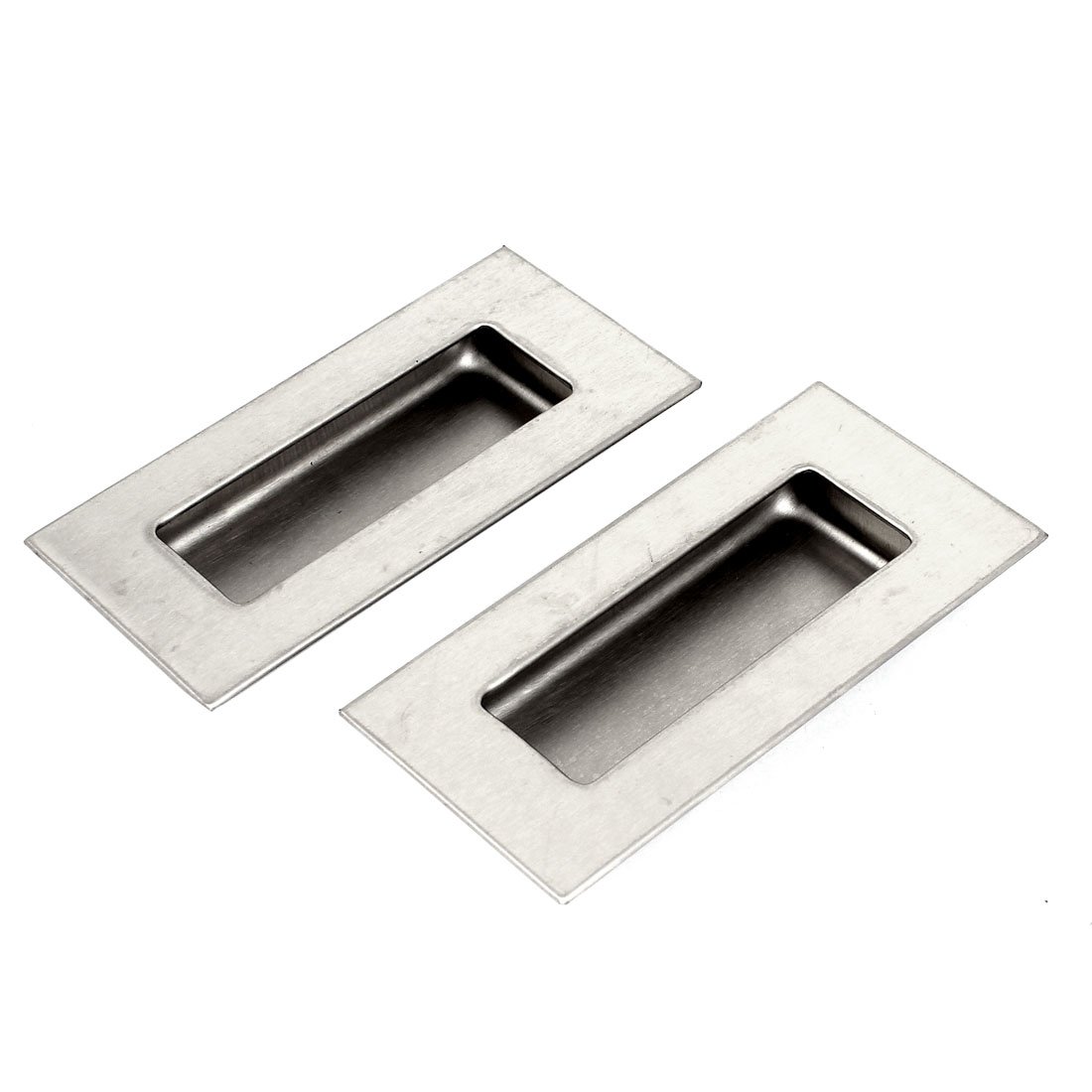 POTUBI Cupboard Door Stainless Steel Recessed Flush Pull Handle Hardware 60mm x 120mm 2PCS