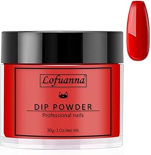 Lofuanna 30g Dip Powder Red Color,Nail Dipping Powder for French Nail Art Starter,Professional Salon Quality Dipping Powder No Needed Nail Lamp Curing,Odor-Free and Long-Lasting（006）
