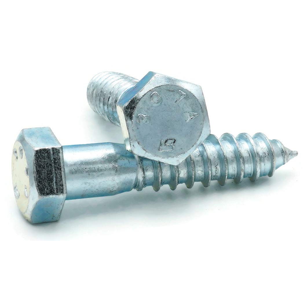 Hex Lag Screws Zinc Plated Steel - 3/4" x 3" Qty 25