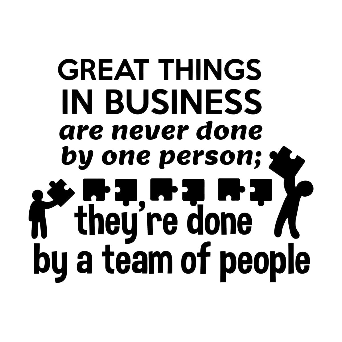 Teamwork Motivational Quote Wall Decal Office Decor Personalized Business Lettering Wall Sticker Teamwork Vinyl Art Decals Extra Large - 59x75cm