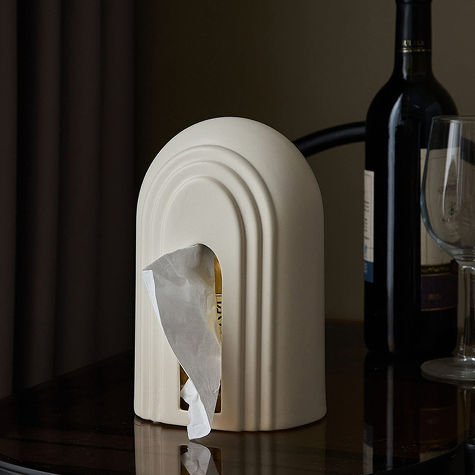 Portafazzoletti Multifunzionale Scatola di tessuto in ceramica Moderna semplice for la casa Soggiorno Tavolo da pranzo Tavolo da tè Scatola di immagazzinaggio con cassetto di carta decorativo Organizz