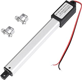 Mini Electric Linear Actuator 12V, 4" Stroke Waterproof Linear Actuator, Speed 4mm/s, 200N/45lb, w/Mounting Brackets for Car RV Electric Door Opener Sofa Recliner TV Table Cabinet Window Lift
