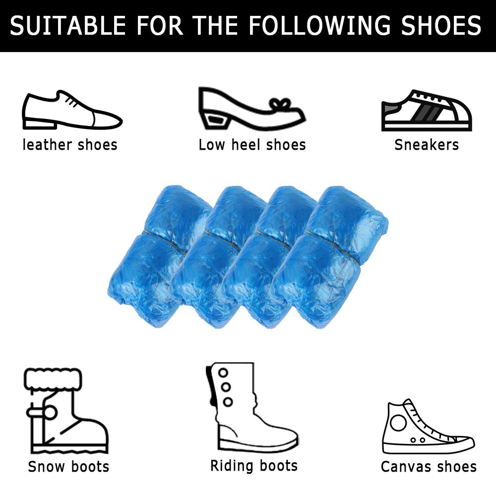 Copriscarpe usa e getta 200 pz in plastica blu resistente alla polvere