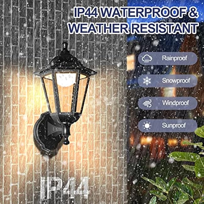 FUDESY Dusk to Dawn Outdoor Wall Lantern, Sensor Exterior Porch Light Fixtures, Waterproof Anti-Rust Wall Sconce Light Fixture Wall Mount, Matte Black LED Wall Lamp for Hose, Porch, Doorway