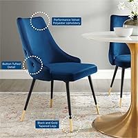 Vista 18 de Modway EEI-3907-GRY Adorn - Silla auxiliar de comedor de terciopelo copetudo, color gris