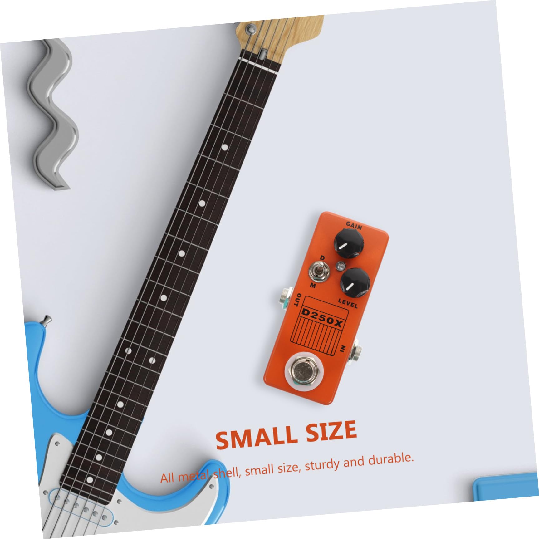 Toyvian Pedale per Effetti Chitarra Elettrica True Bypass in Metallo Arancione, Facile da Sostituire, per Effetti Multieffetto e Accessori Chitarra