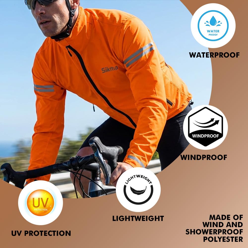 Veste de cyclisme imperméable à capuche pour homme Coupe-vent