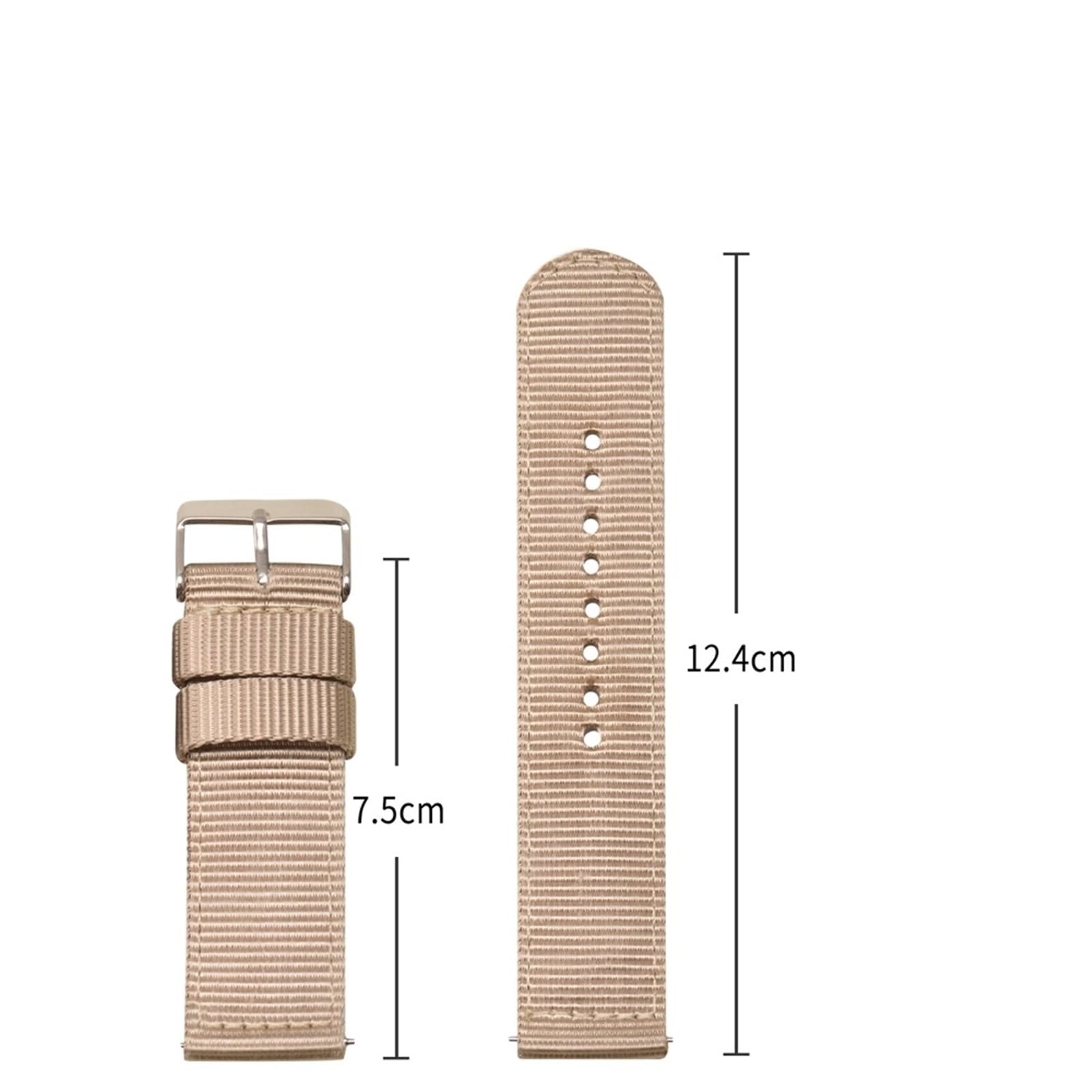HABITZ Bracelet en nylon de qualité supérieure 18 mm 20 mm 22 mm 24 mm compatible for Samsung Galaxy Watch3 41 46 mm Watch42 46 mm Active2 40 44 mm Bracelet de montre for remplacement rapide (Color :