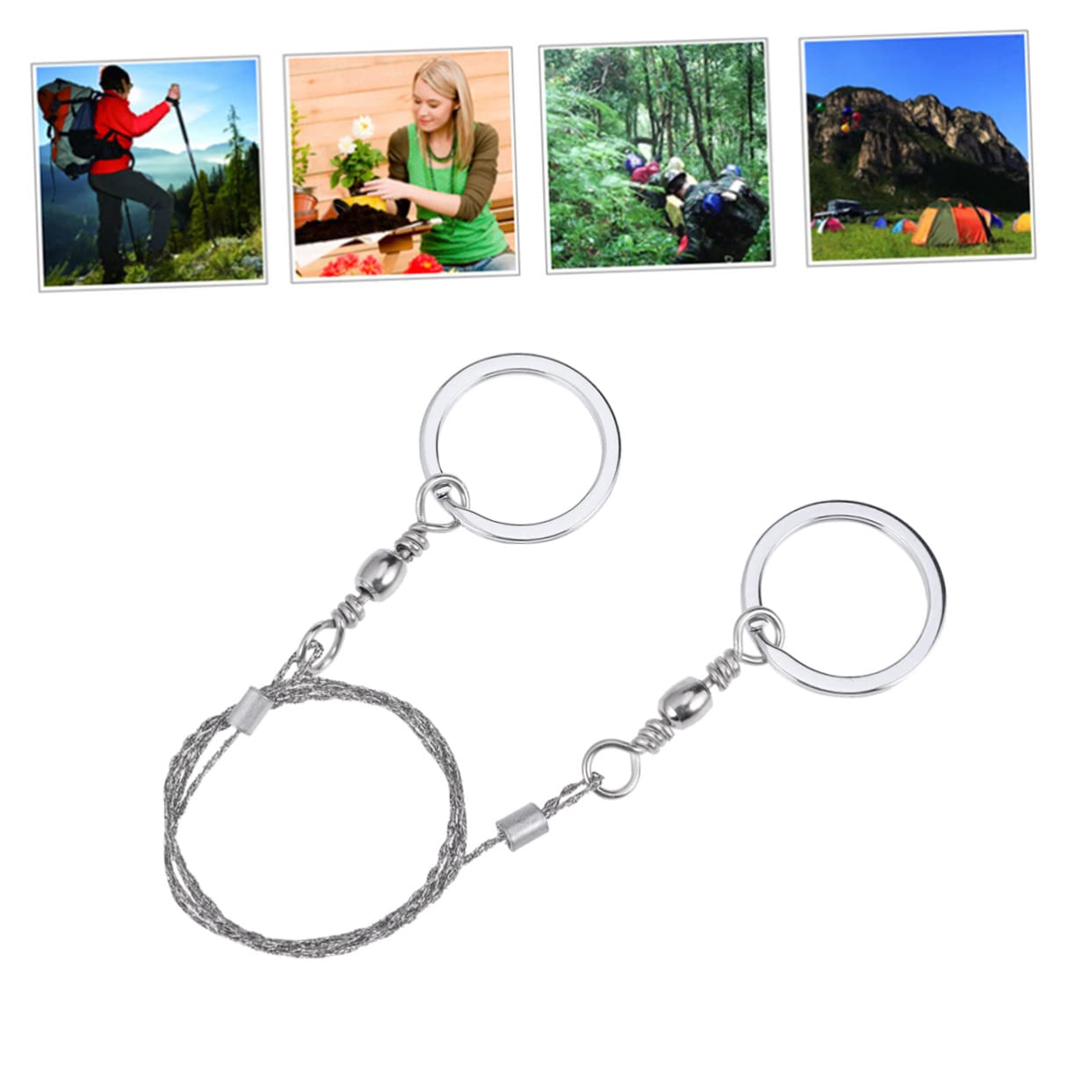 Balacoo 3pcs Cable Saw Survival Saw Wire Survival Wire Saw Third Generation Outdoor Tool, Silverx3pcs