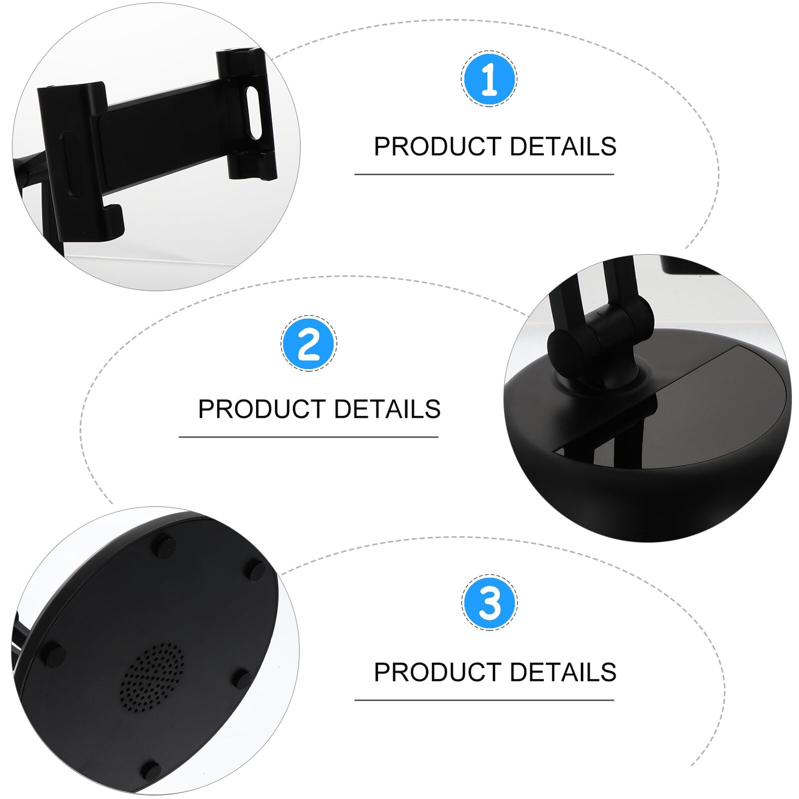 Verstellbarer Tablet Ständer aus Metall Klappbar Desktop Telefonhalterung für Online Unterricht und Ergonomisches Lernen rutschfest Schwarzer Tablet Halter