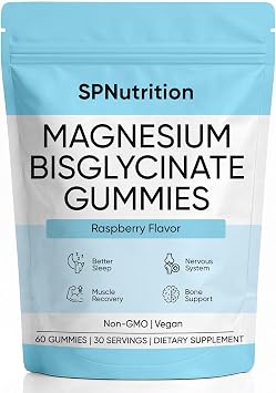 Spnutrition Magnesium Bisglycinate Gummies, Chelated Magnesium Mineral Gummies for Daily Nutritional Intake, Non GMO Mineral Supplement for Balanced Lifestyle Routine, 60 Count 1