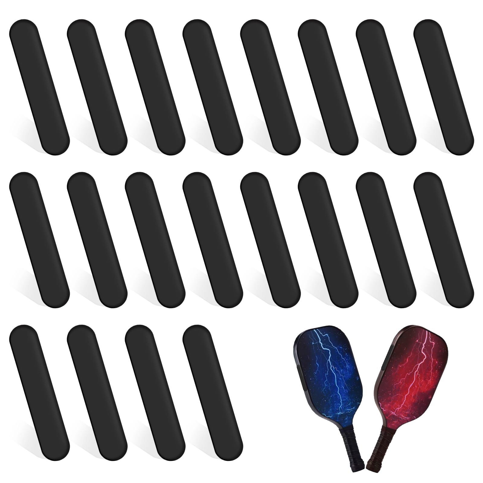 20 Pcs Pickleball Tape Super High Adhesive Tape Strips Pickleball Paddles Tape High Performance Weighted Racket Tape for Increase Power Swing Speed Golf Clubs Tennis Squash