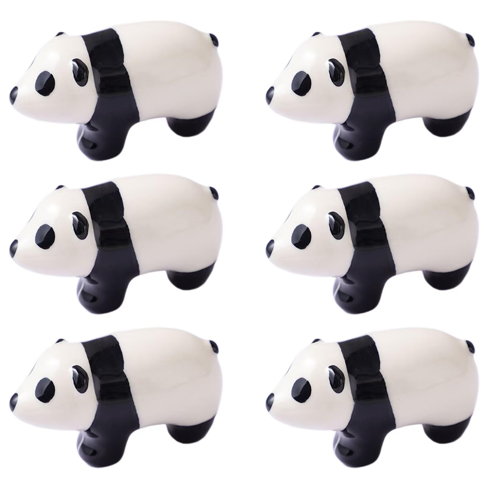 Poignées d'armoire panda en céramique lot de 6 boutons de tiroir monotrou