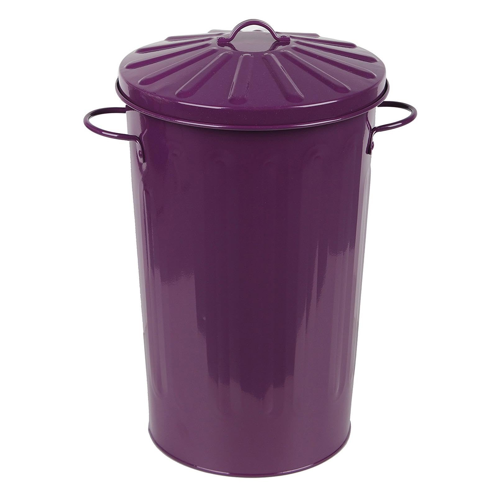 simpa 60L Colourful Vintage Style Metal Tapered Dustbins & Lids - Pink 62cm (H) x 38cm (Dia) — view 49
