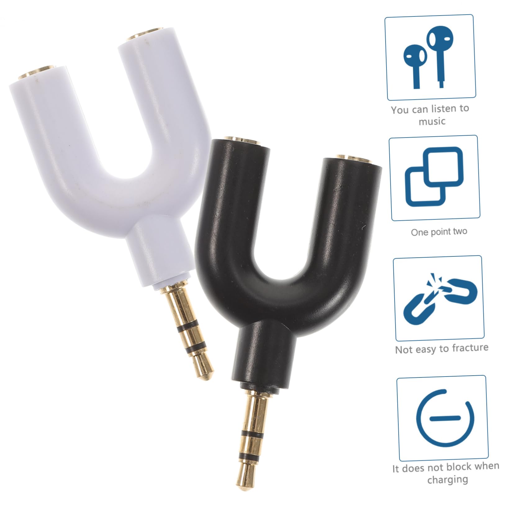 Uonlytech 30pezzi Adattatore Splitter Audio u Shape Per Cuffie Da Compatibile Con Tablet e Laptop Trasmissione Stabilizzata Per Condivisione Musica Con Amici
