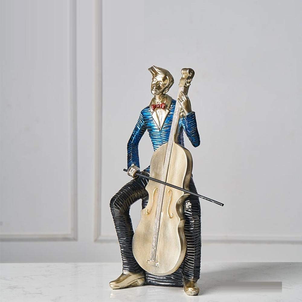 Amazon.co.jp: 彫刻サックスチェロ像音楽フィギュアアート彫刻樹脂家の