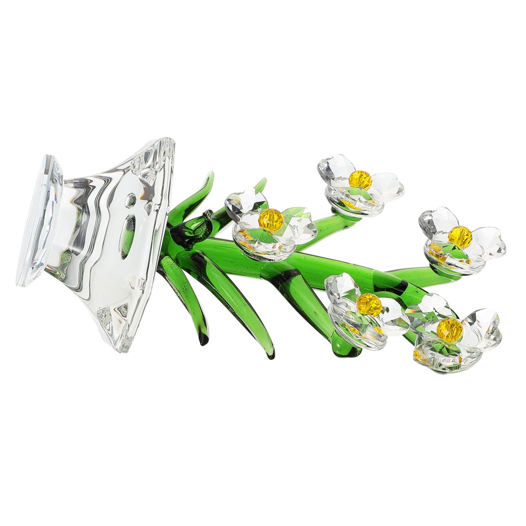 Orchidée blanche en cristal Hemobllo pour décoration de bureau et salon moderne