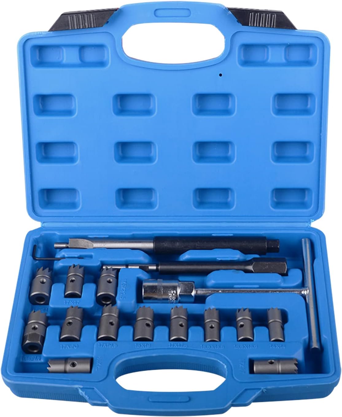 DAYUAN 17PC Professional Diesel Injector Seat Cutter Cleaner Tool Set Carbon Remover, 17 pcs - Image 3
